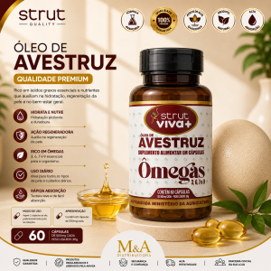 OLEO AVESTRUZ CAPS STRUT 60X500 MG