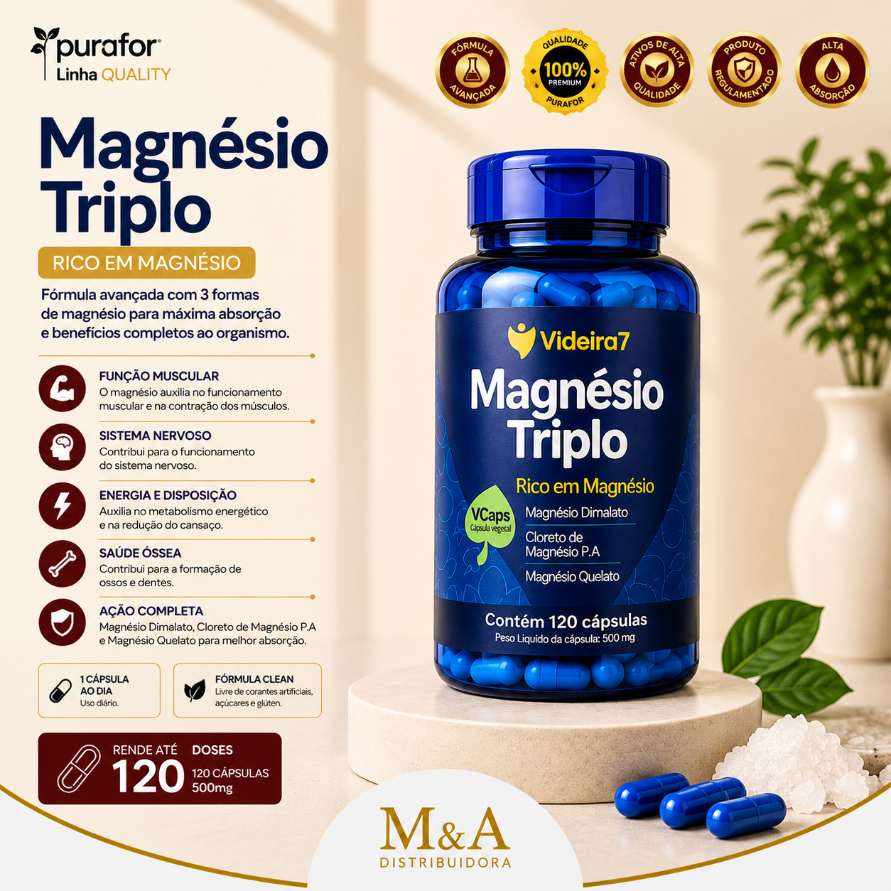 MAGNESIO TRIPLO 120 VCAPS - VIDEIRA 7 - Imagem 2