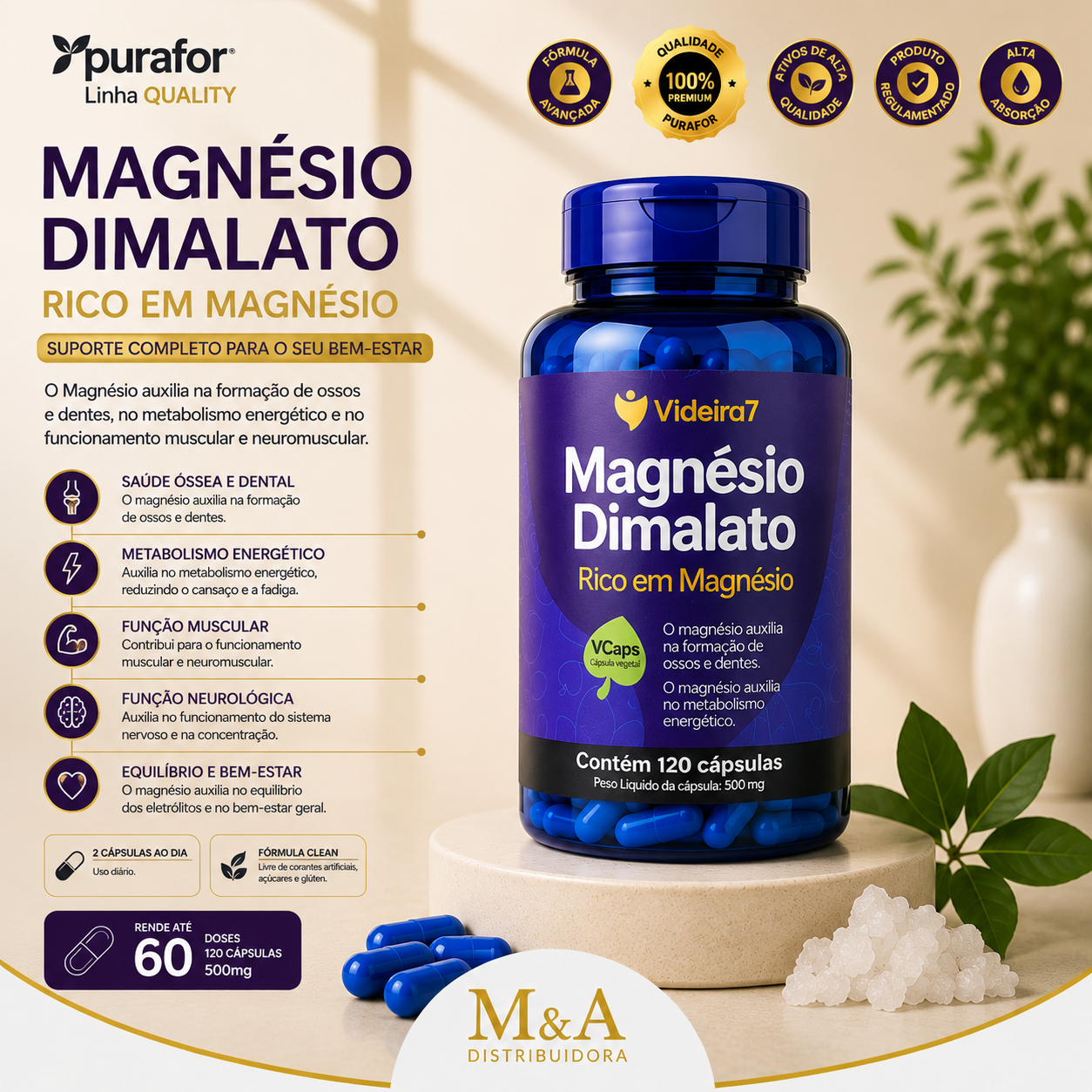 MAGNESIO DIMALATO 120 VCAPS - VIDEIRA 7 - Imagem 2