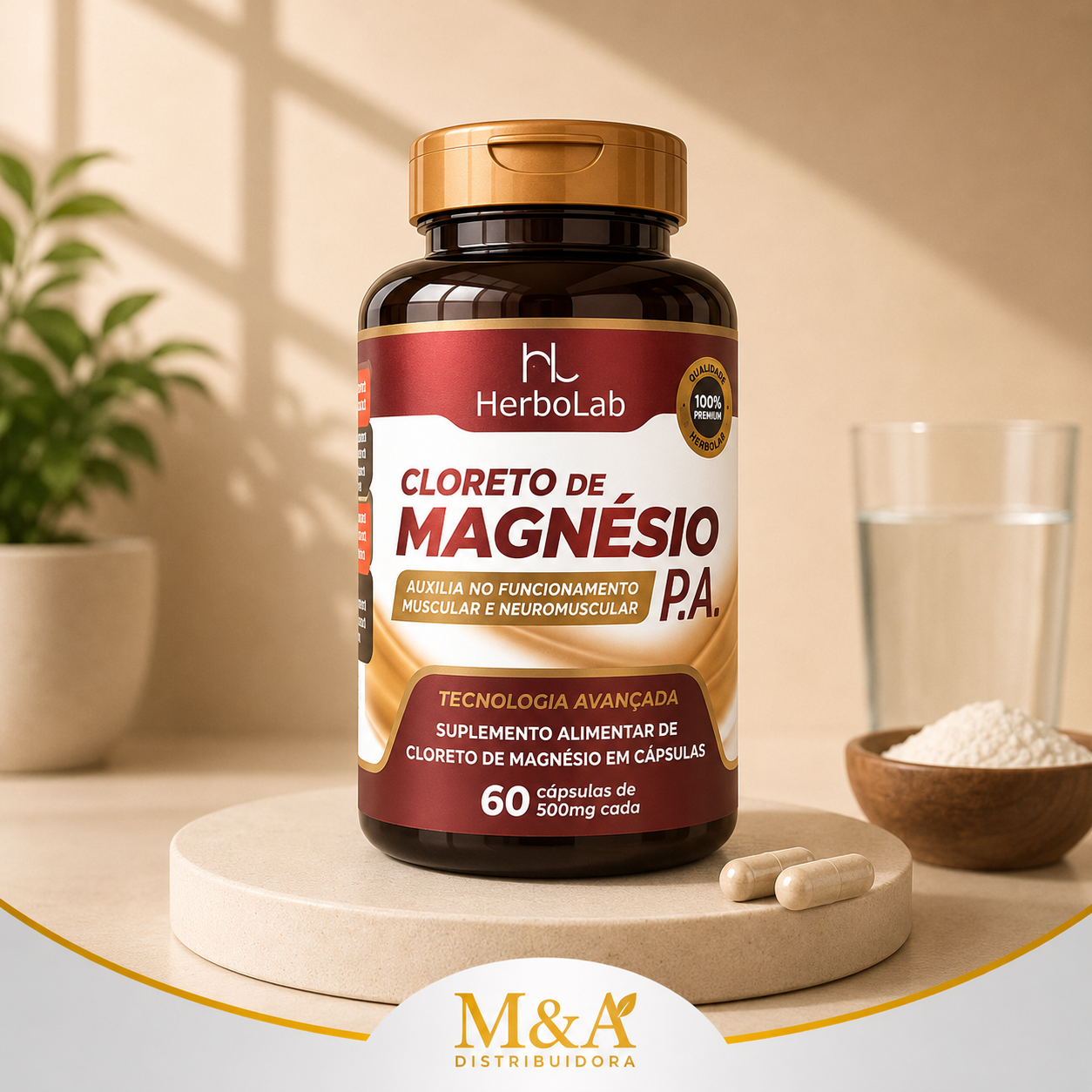 CLORETO DE MAGNESIO P.A 60 CAPS - HERBOLAB
