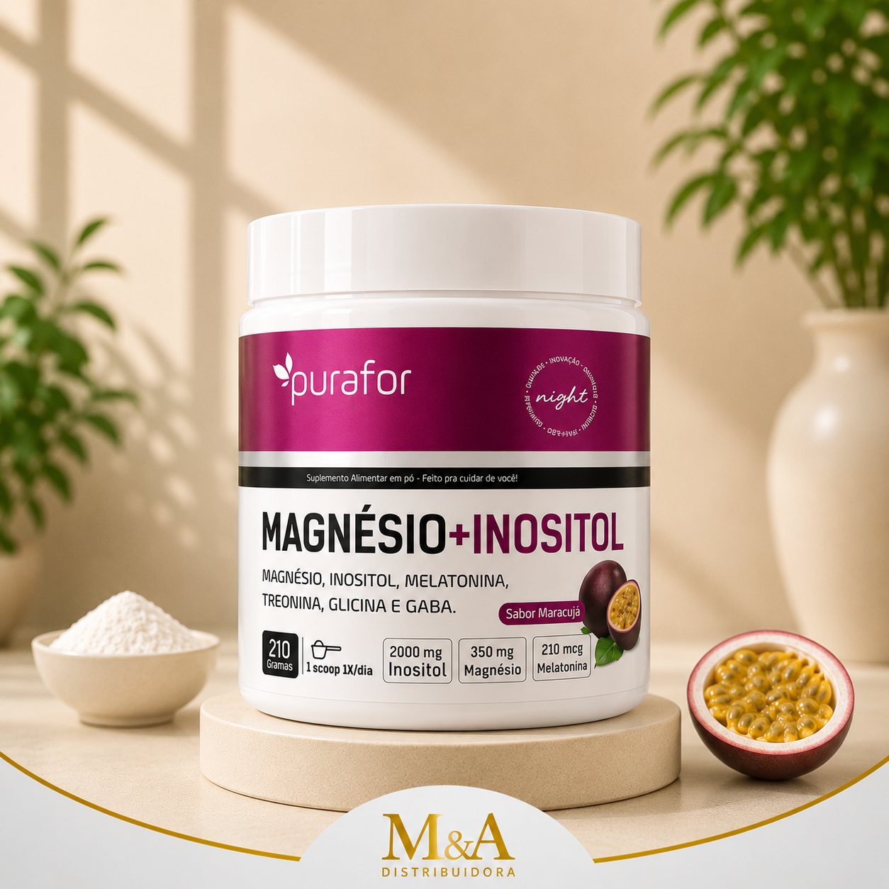 MAGNESIO INOSITOL NOITE 210G - PURAFOR